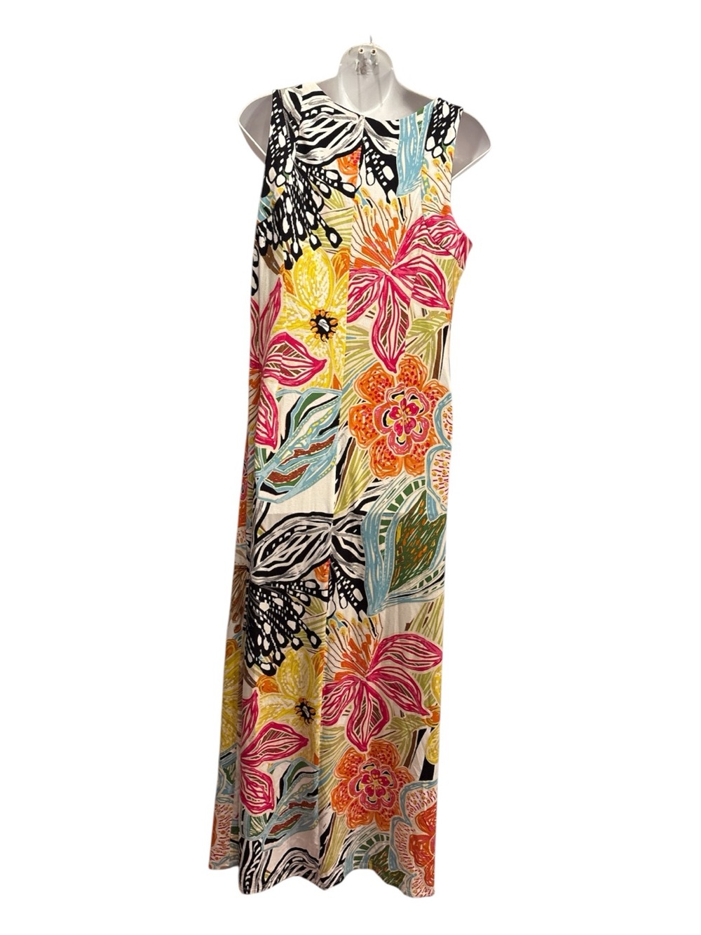 Chico's Vibrant Floral Maxi Dress in Chico’s size 1 or medium 8/10 with slits - Picture 2 of 10
